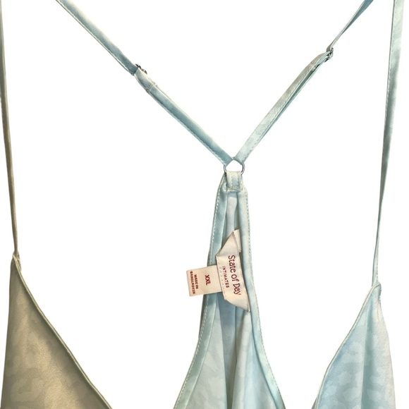 State of Day Crepe de Chine Camisole Pajama Set Tank & Pants Sleepy Animal Blue - Picture 4 of 10